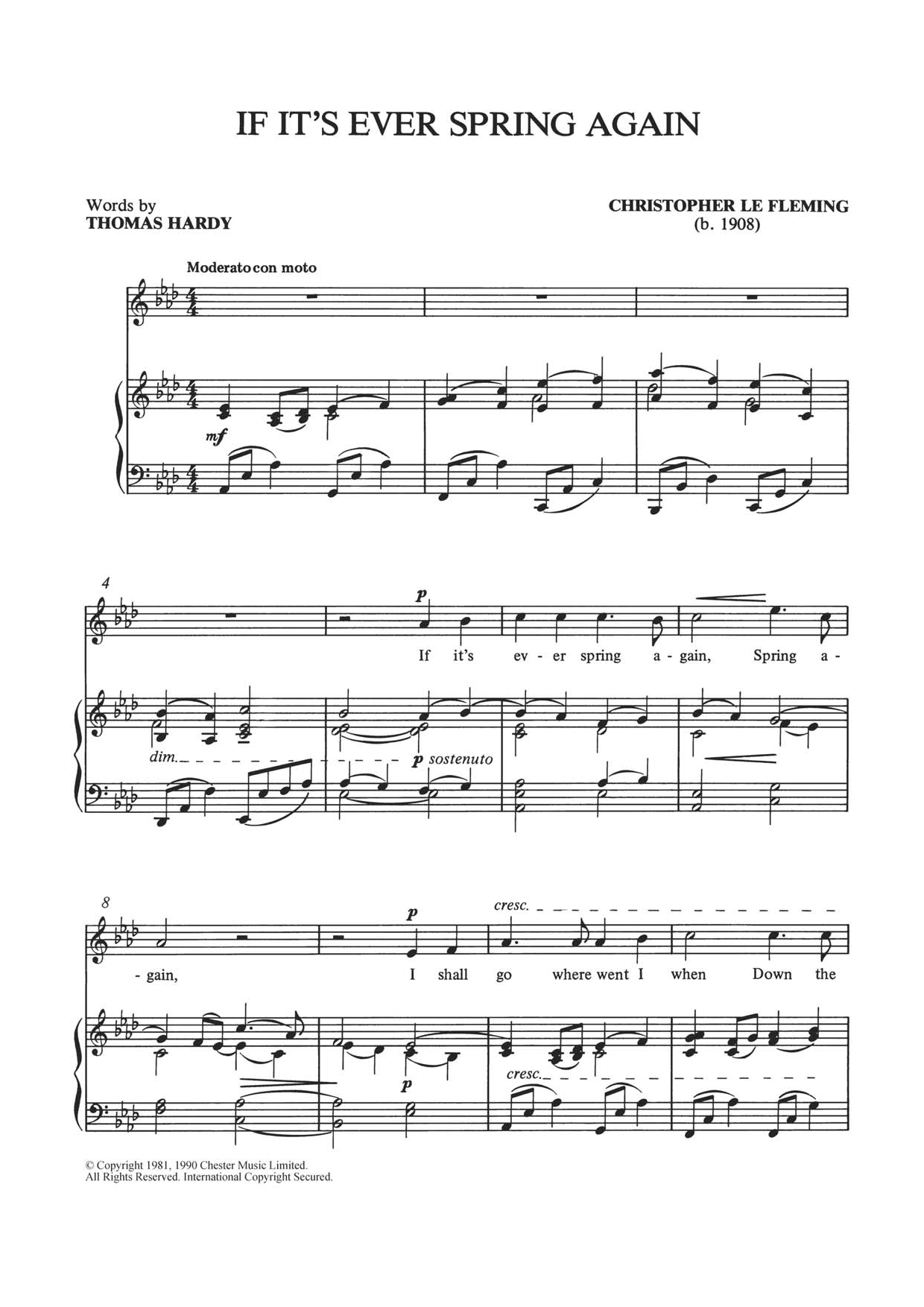 Christopher Le Fleming If It's Ever Spring Again Sheet Music Notes & Chords for Piano & Vocal - Download or Print PDF