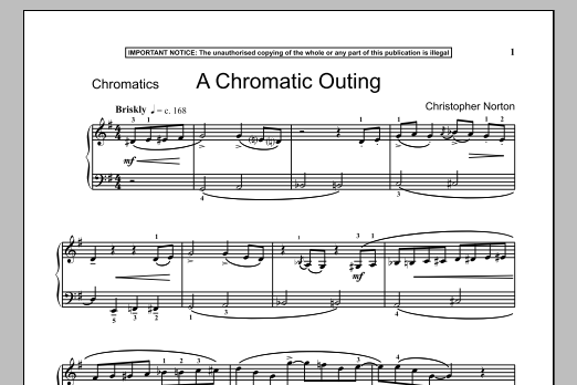 Christopher Norton A Chromatic Outing Sheet Music Notes & Chords for Piano - Download or Print PDF Christopher Norton A Chromatic Outing Sheet Music Notes & Chords for Piano - Download or Print PDF