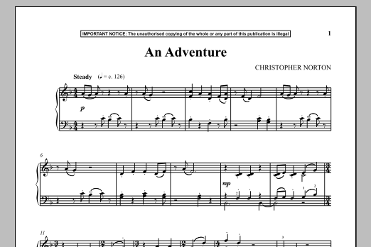 Christopher Norton An Adventure Sheet Music Notes & Chords for Piano - Download or Print PDF