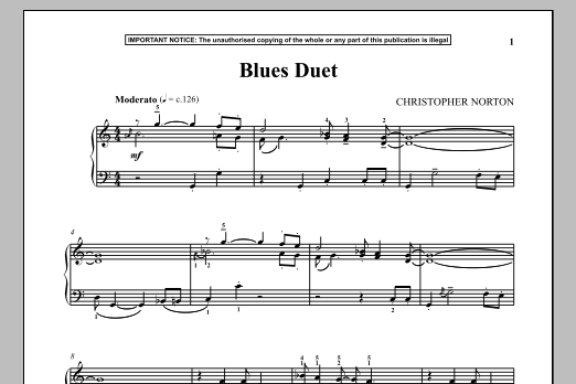 Christopher Norton Blues Duet Sheet Music Notes & Chords for Piano - Download or Print PDF