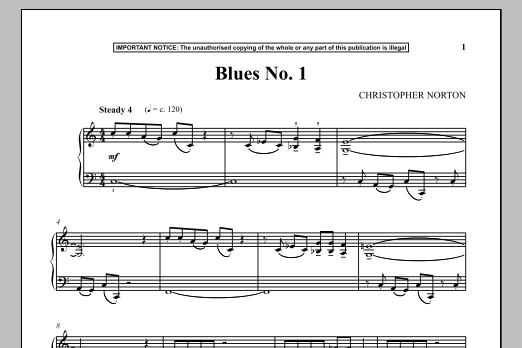 Christopher Norton Blues No. 1 Sheet Music Notes & Chords for Piano - Download or Print PDF