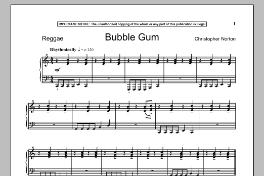 Christopher Norton Bubble Gum Sheet Music Notes & Chords for Piano - Download or Print PDF