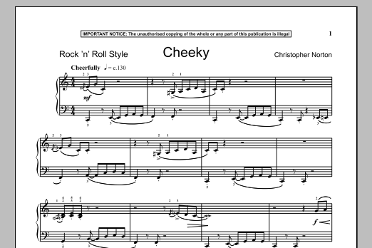 Christopher Norton Cheeky Sheet Music Notes & Chords for Piano - Download or Print PDF