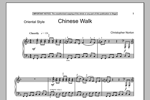 Christopher Norton Chinese Walk Sheet Music Notes & Chords for Piano - Download or Print PDF