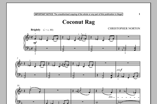 Christopher Norton Coconut Rag Sheet Music Notes & Chords for Piano - Download or Print PDF Christopher Norton Coconut Rag Sheet Music Notes & Chords for Piano - Download or Print PDF