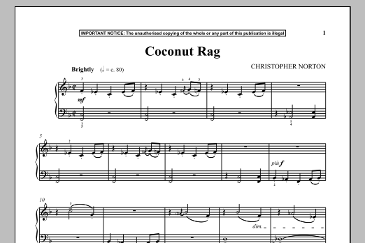 Christopher Norton Coconut Rag Sheet Music Notes & Chords for Piano - Download or Print PDF