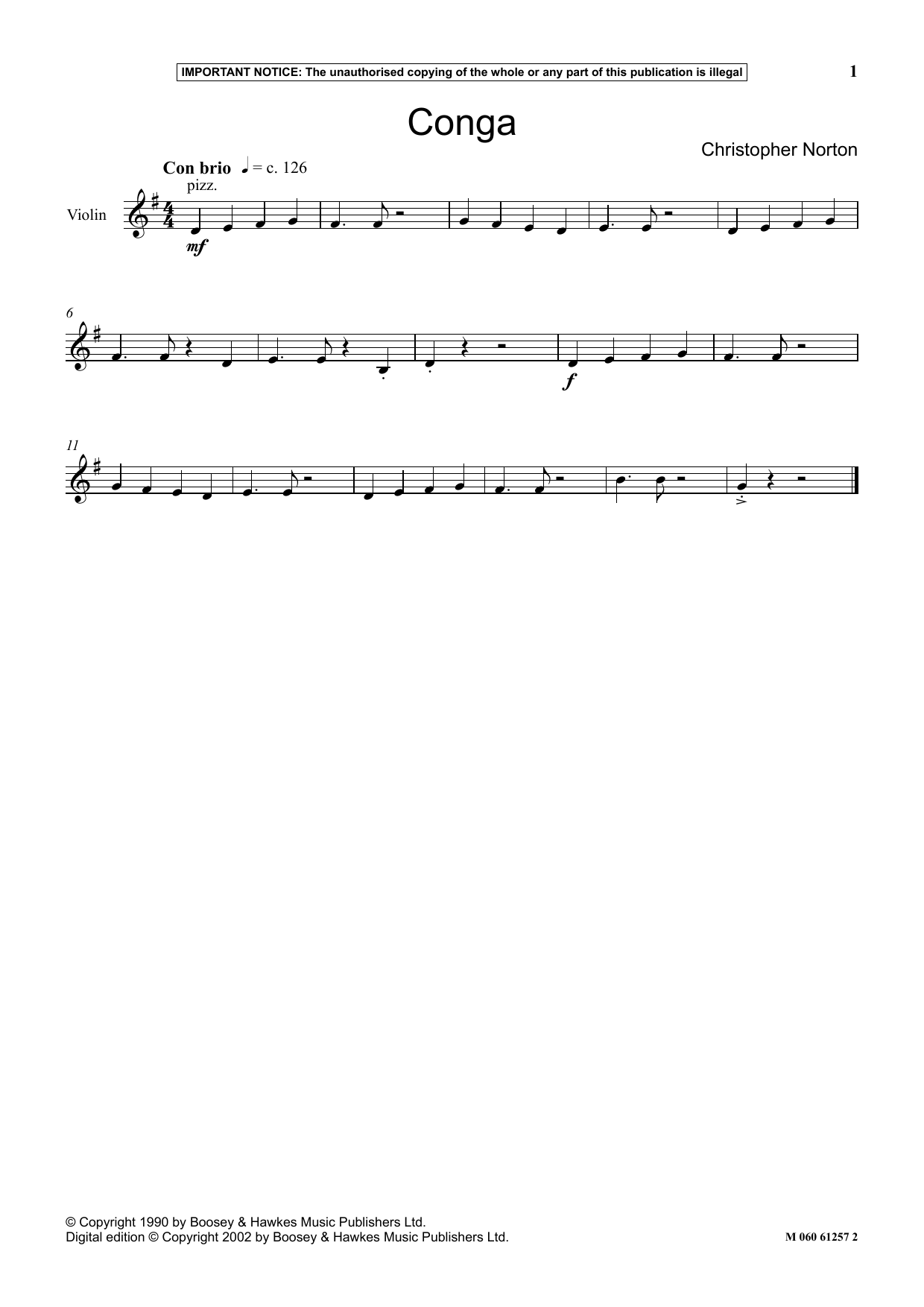 Christopher Norton Conga Sheet Music Notes & Chords for Instrumental Solo - Download or Print PDF