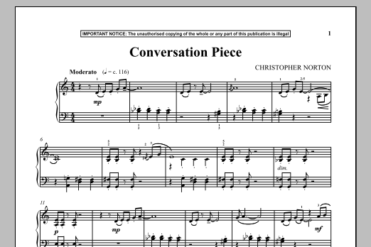Christopher Norton Conversation Piece Sheet Music Notes & Chords for Piano - Download or Print PDF