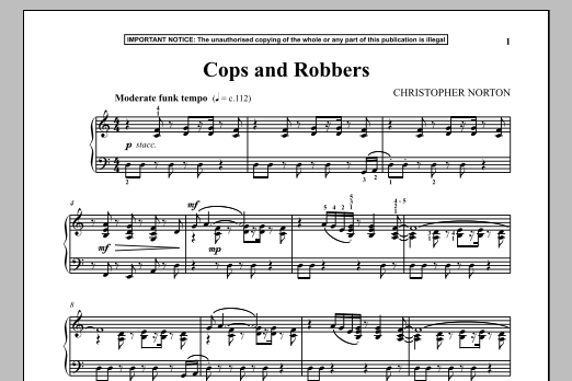 Christopher Norton Cops And Robbers Sheet Music Notes & Chords for Piano - Download or Print PDF
