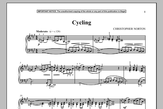 Christopher Norton Cycling Sheet Music Notes & Chords for Piano - Download or Print PDF Christopher Norton Cycling Sheet Music Notes & Chords for Piano - Download or Print PDF