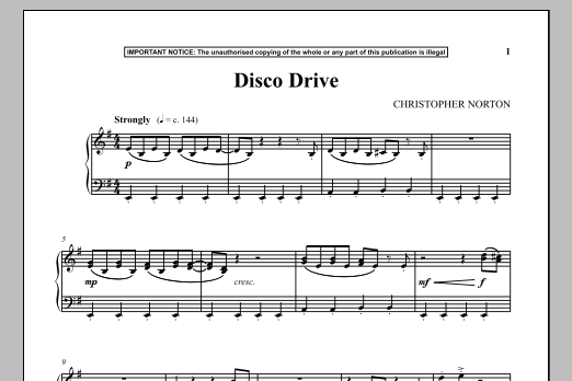 Christopher Norton Disco Drive Sheet Music Notes & Chords for Piano - Download or Print PDF