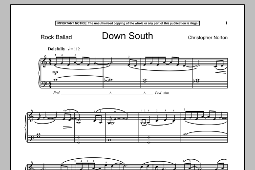 Christopher Norton Down South Sheet Music Notes & Chords for Piano - Download or Print PDF