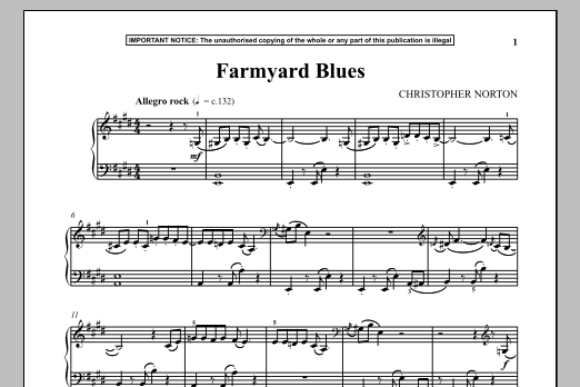 Christopher Norton Farmyard Blues Sheet Music Notes & Chords for Piano - Download or Print PDF