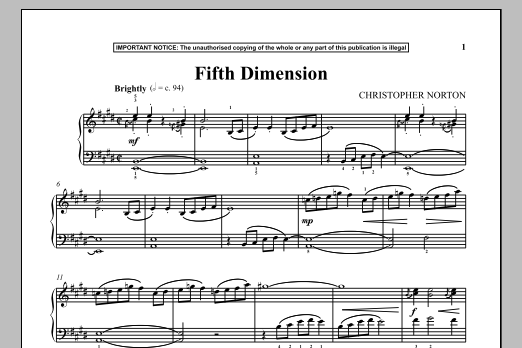 Christopher Norton Fifth Dimension Sheet Music Notes & Chords for Piano - Download or Print PDF