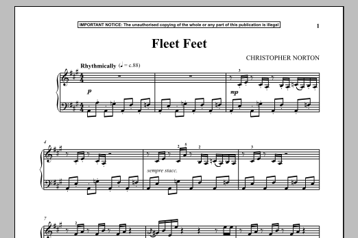 Christopher Norton Fleet Feet Sheet Music Notes & Chords for Piano - Download or Print PDF Christopher Norton Fleet Feet Sheet Music Notes & Chords for Piano - Download or Print PDF