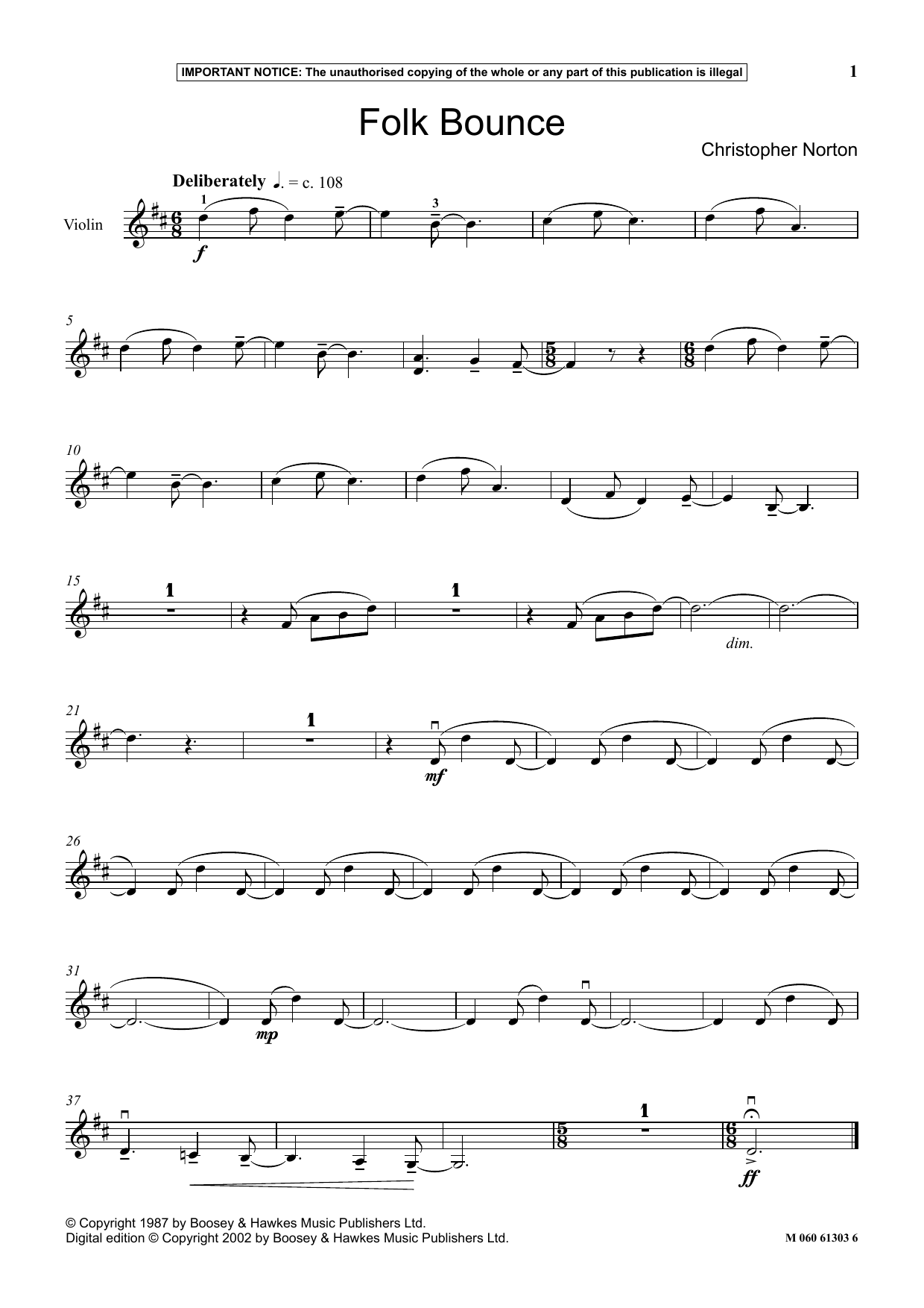 Christopher Norton Folk Bounce Sheet Music Notes & Chords for Instrumental Solo - Download or Print PDF