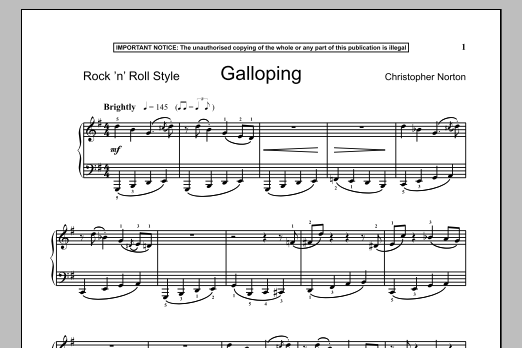 Christopher Norton Galloping Sheet Music Notes & Chords for Piano - Download or Print PDF