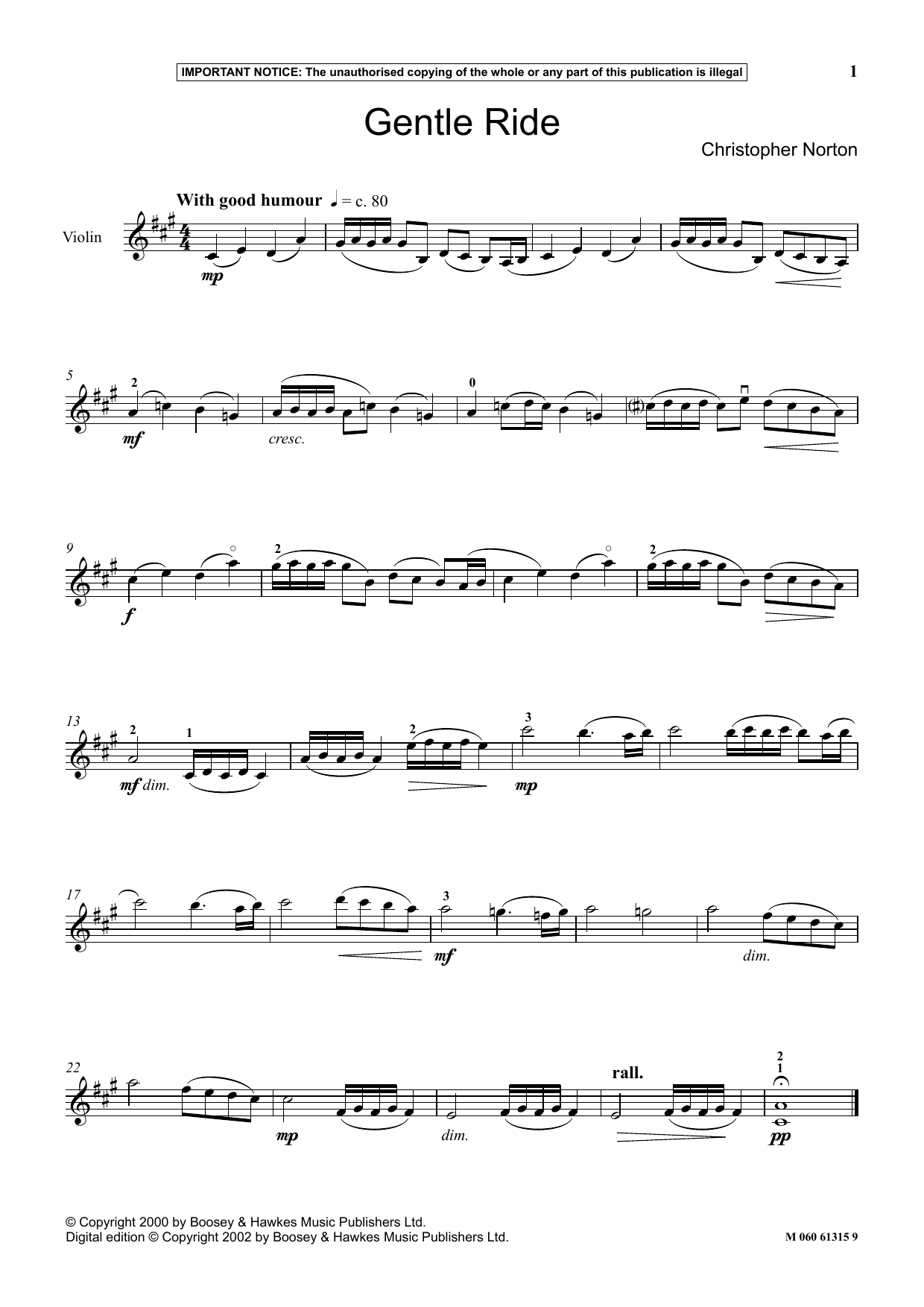 Christopher Norton Gentle Ride Sheet Music Notes & Chords for Instrumental Solo - Download or Print PDF