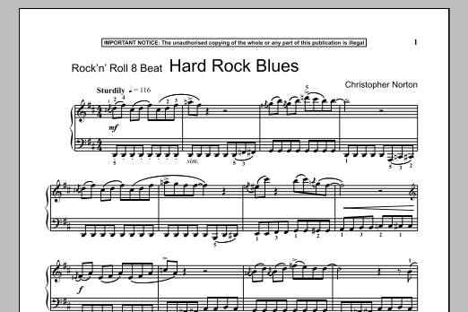 Christopher Norton Hard Rock Blues Sheet Music Notes & Chords for Piano - Download or Print PDF Christopher Norton Hard Rock Blues Sheet Music Notes & Chords for Piano - Download or Print PDF
