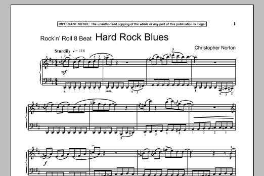 Christopher Norton Hard Rock Blues Sheet Music Notes & Chords for Piano - Download or Print PDF