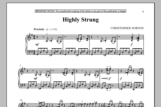Christopher Norton Highly Strung Sheet Music Notes & Chords for Piano - Download or Print PDF