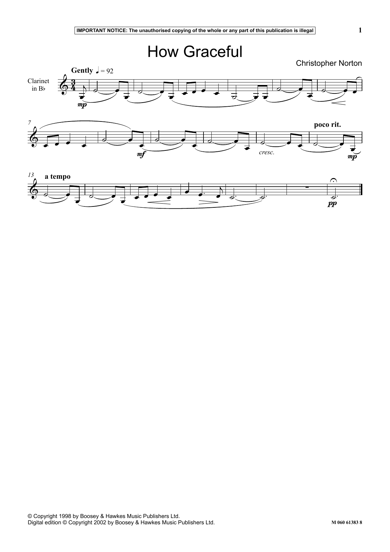Christopher Norton How Graceful Sheet Music Notes & Chords for Instrumental Solo - Download or Print PDF