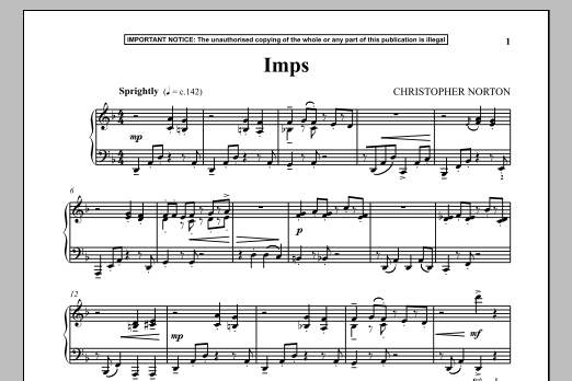 Christopher Norton Imps Sheet Music Notes & Chords for Piano - Download or Print PDF