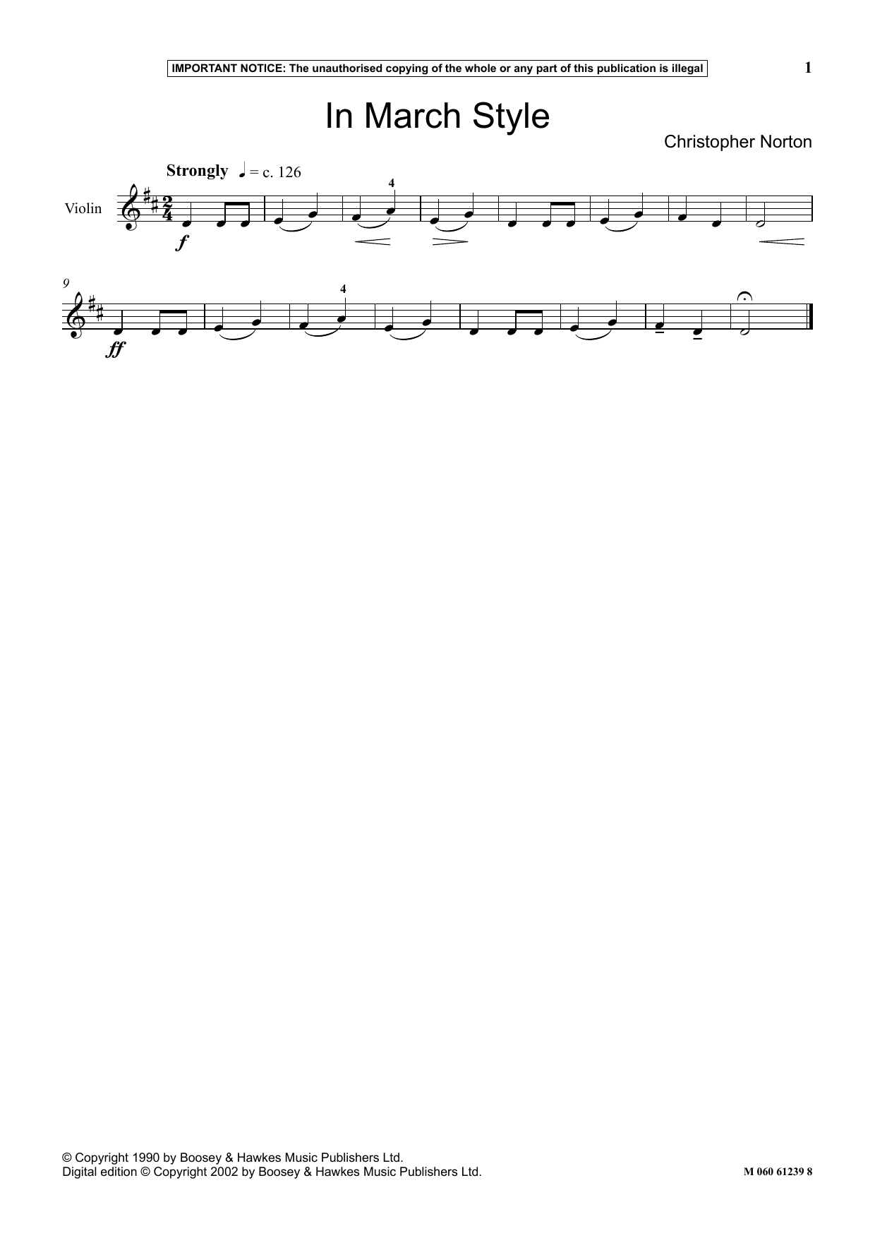 Christopher Norton In March Style Sheet Music Notes & Chords for Instrumental Solo - Download or Print PDF