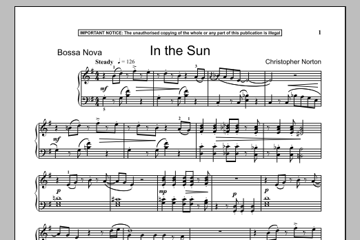Christopher Norton In The Sun Sheet Music Notes & Chords for Piano - Download or Print PDF Christopher Norton In The Sun Sheet Music Notes & Chords for Piano - Download or Print PDF