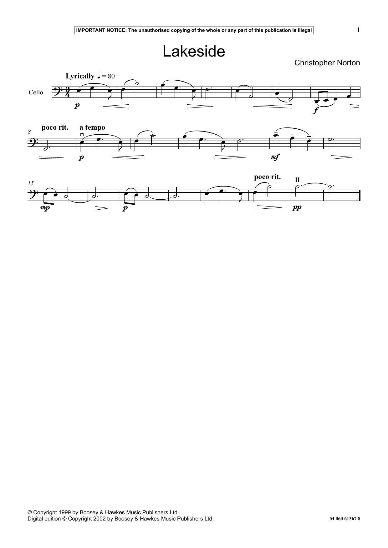 Christopher Norton Lakeside Sheet Music Notes & Chords for Instrumental Solo - Download or Print PDF