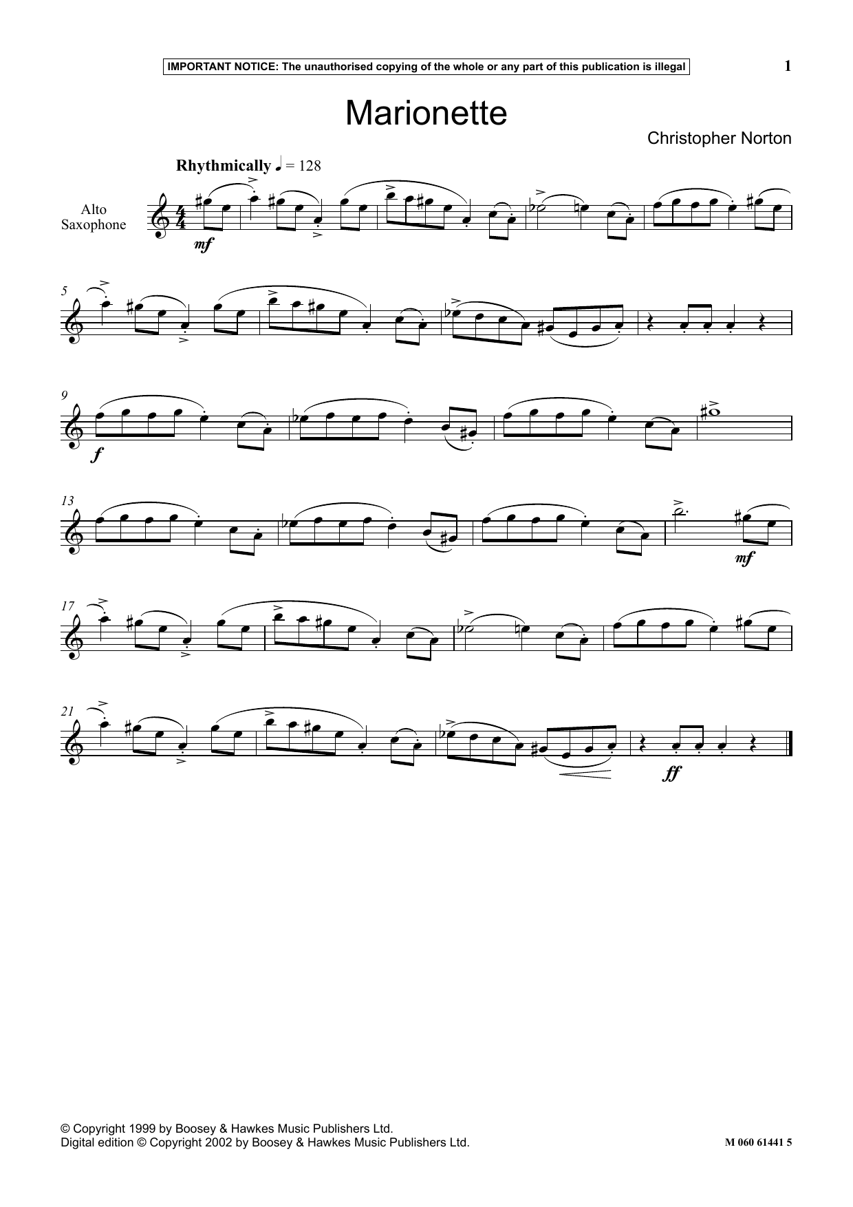 Christopher Norton Marionette Sheet Music Notes & Chords for Instrumental Solo - Download or Print PDF