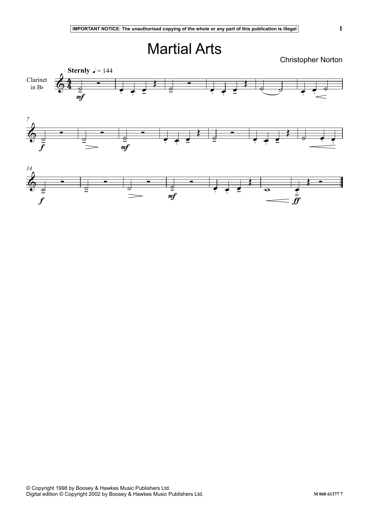 Christopher Norton Martial Arts Sheet Music Notes & Chords for Instrumental Solo - Download or Print PDF