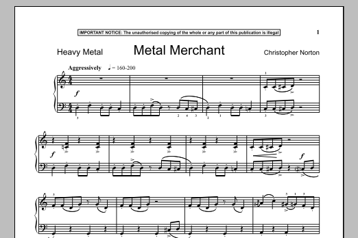 Christopher Norton Metal Merchant Sheet Music Notes & Chords for Piano - Download or Print PDF