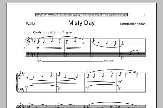 Christopher Norton Misty Day Sheet Music Notes & Chords for Piano - Download or Print PDF