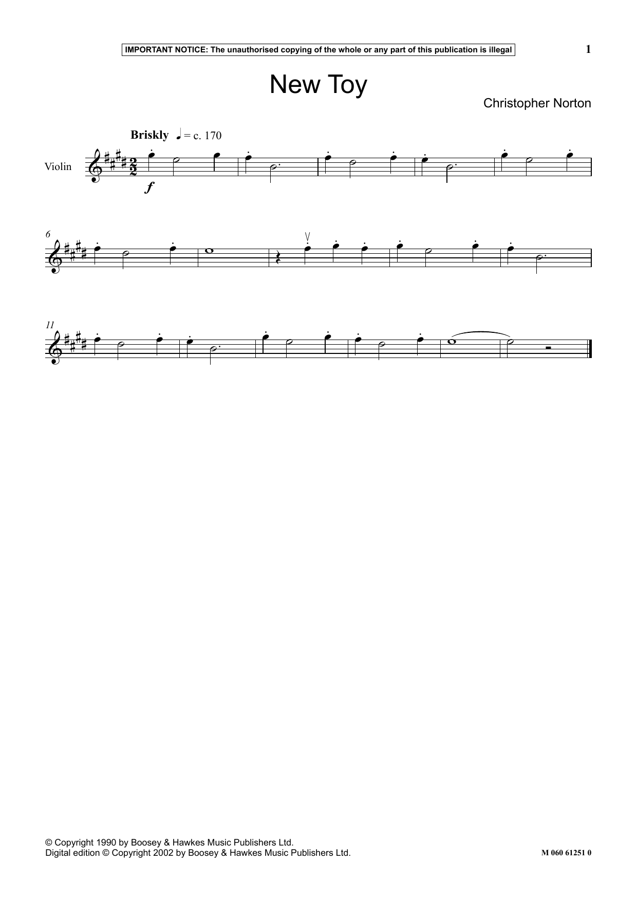 Christopher Norton New Toy Sheet Music Notes & Chords for Instrumental Solo - Download or Print PDF