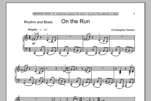 Christopher Norton On The Run Sheet Music Notes & Chords for Piano - Download or Print PDF