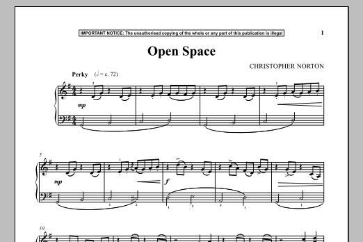 Christopher Norton Open Space Sheet Music Notes & Chords for Piano - Download or Print PDF