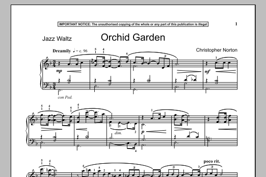Christopher Norton Orchid Garden Sheet Music Notes & Chords for Piano - Download or Print PDF Christopher Norton Orchid Garden Sheet Music Notes & Chords for Piano - Download or Print PDF