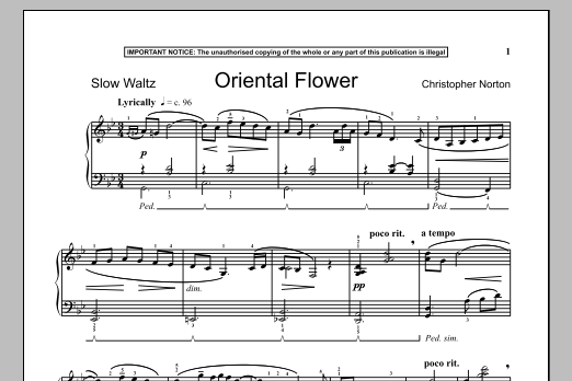 Christopher Norton Oriental Flower Sheet Music Notes & Chords for Piano - Download or Print PDF