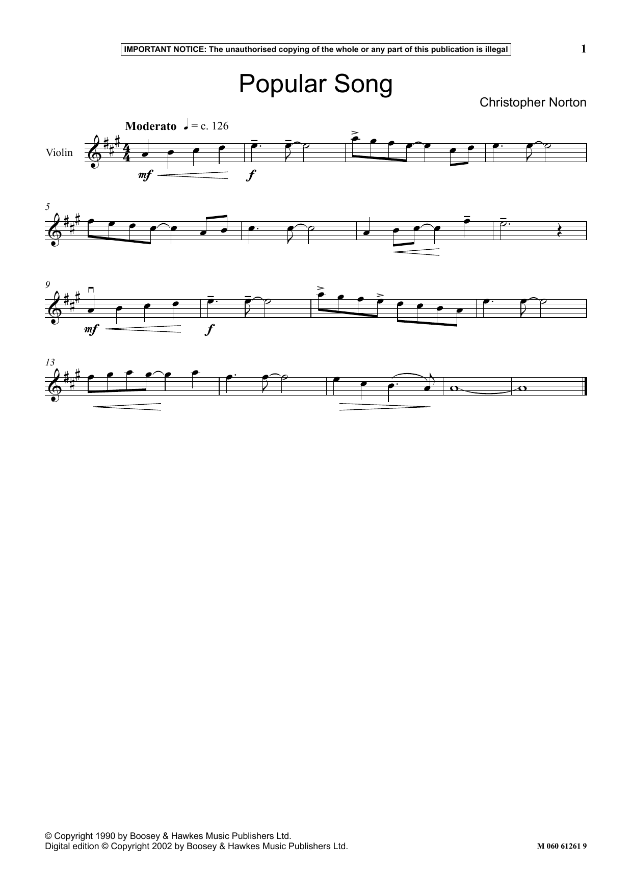 Christopher Norton Popular Song Sheet Music Notes & Chords for Instrumental Solo - Download or Print PDF