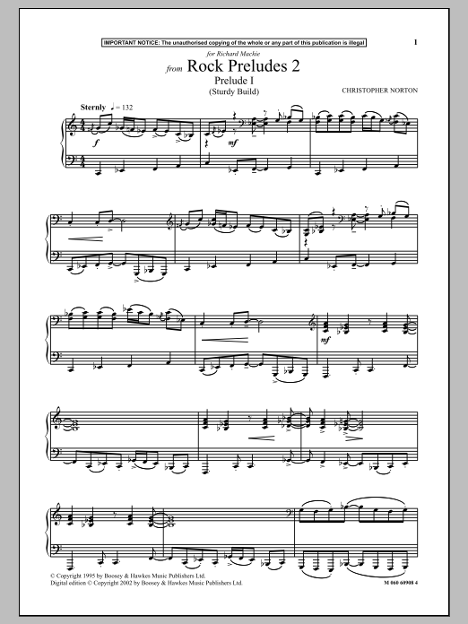 Christopher Norton Prelude I (Sturdy Build) (from Rock Preludes 2) Sheet Music Notes & Chords for Piano - Download or Print PDF