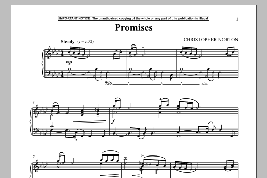 Christopher Norton Promises Sheet Music Notes & Chords for Piano - Download or Print PDF