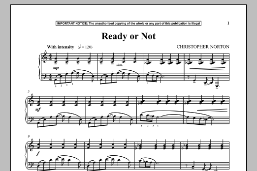 Christopher Norton Ready Or Not Sheet Music Notes & Chords for Piano - Download or Print PDF Christopher Norton Ready Or Not Sheet Music Notes & Chords for Piano - Download or Print PDF