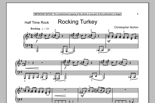 Christopher Norton Rocking Turkey Sheet Music Notes & Chords for Piano - Download or Print PDF Christopher Norton Rocking Turkey Sheet Music Notes & Chords for Piano - Download or Print PDF