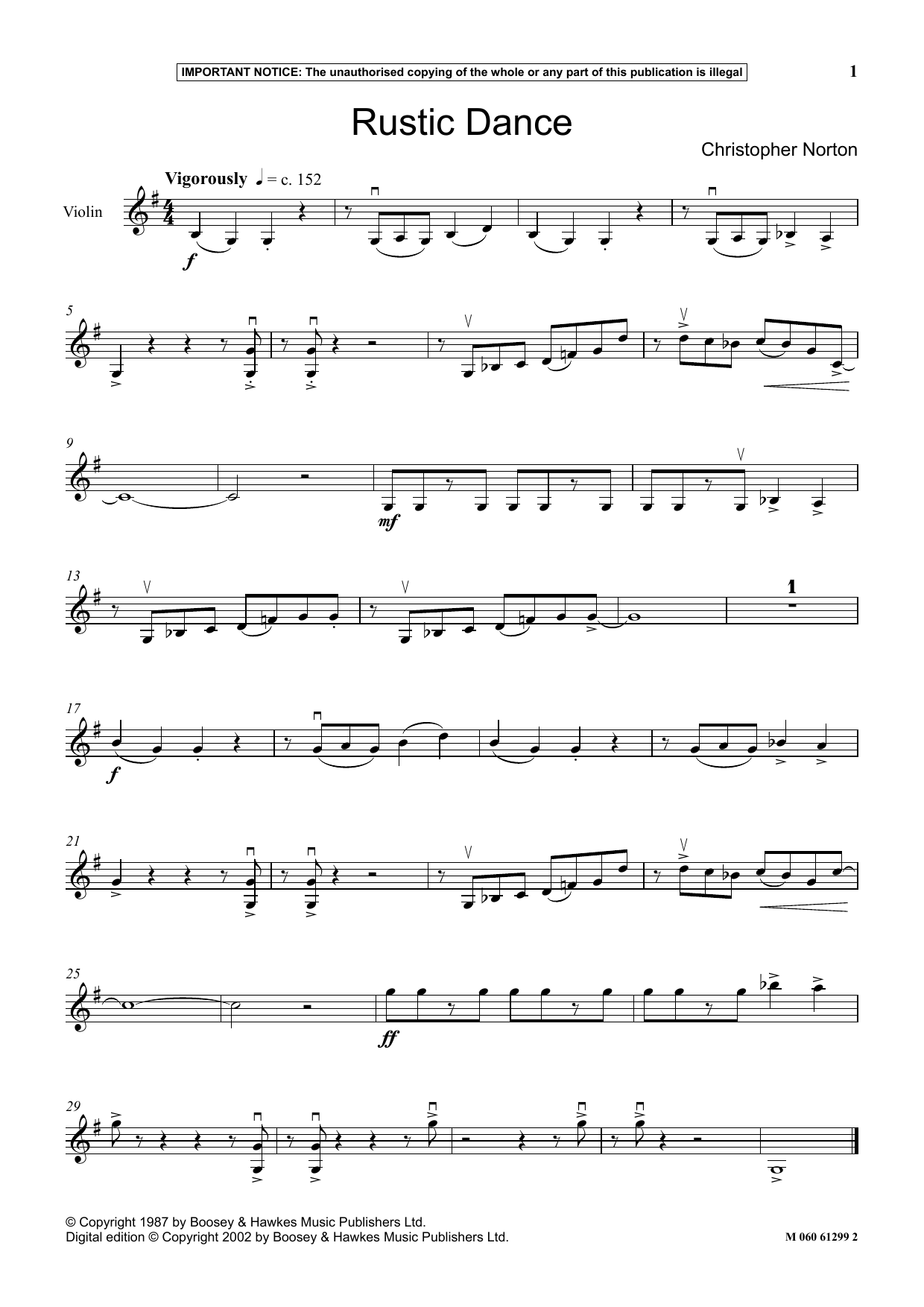 Christopher Norton Rustic Dance Sheet Music Notes & Chords for Instrumental Solo - Download or Print PDF