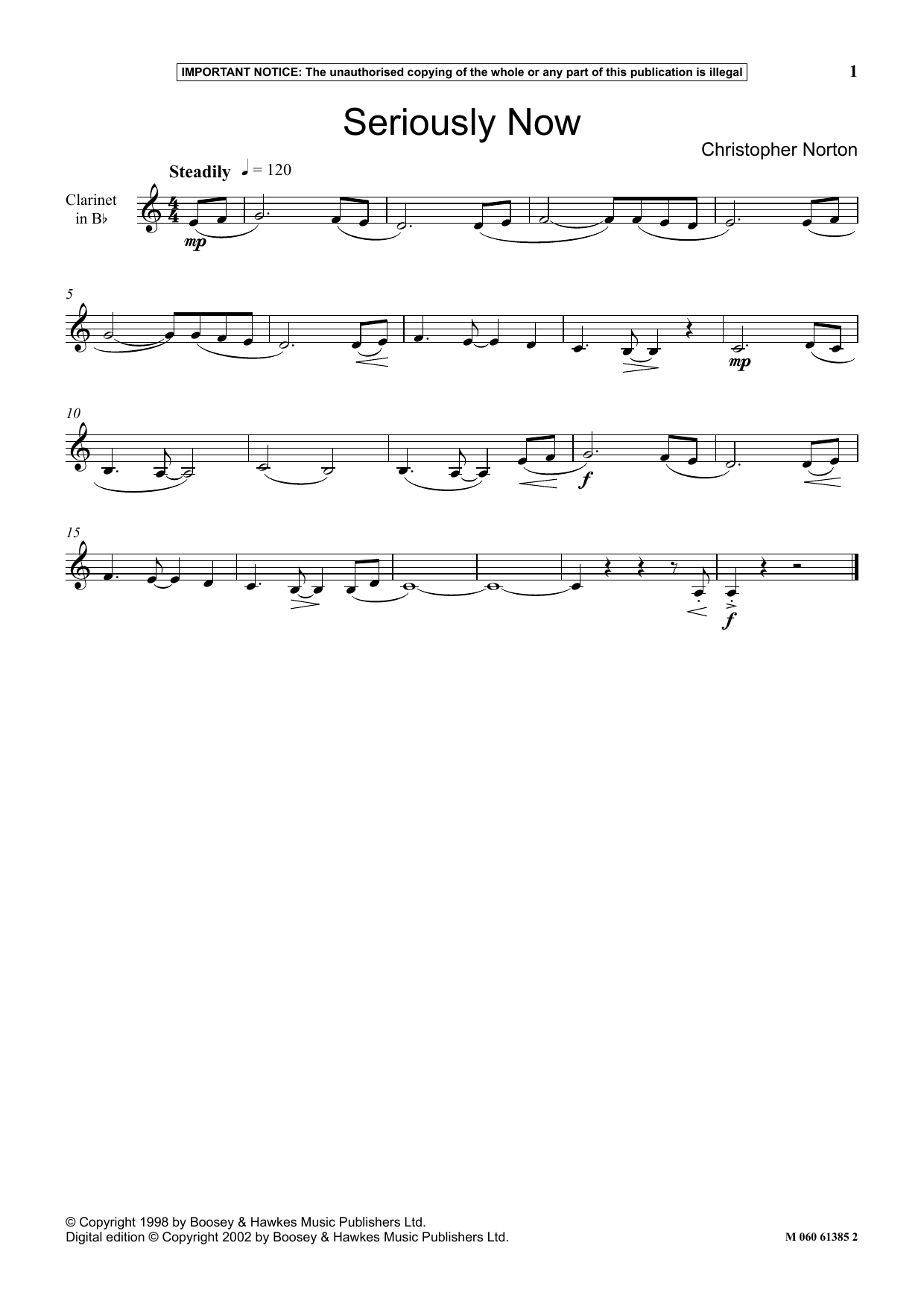 Christopher Norton Seriously Now Sheet Music Notes & Chords for Instrumental Solo - Download or Print PDF