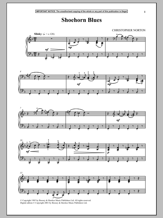 Christopher Norton Shoehorn Blues Sheet Music Notes & Chords for Piano - Download or Print PDF Christopher Norton Shoehorn Blues Sheet Music Notes & Chords for Piano - Download or Print PDF