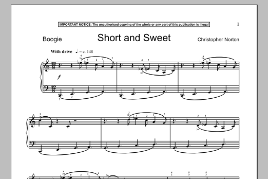 Christopher Norton Short And Sweet Sheet Music Notes & Chords for Piano - Download or Print PDF Christopher Norton Short And Sweet Sheet Music Notes & Chords for Piano - Download or Print PDF