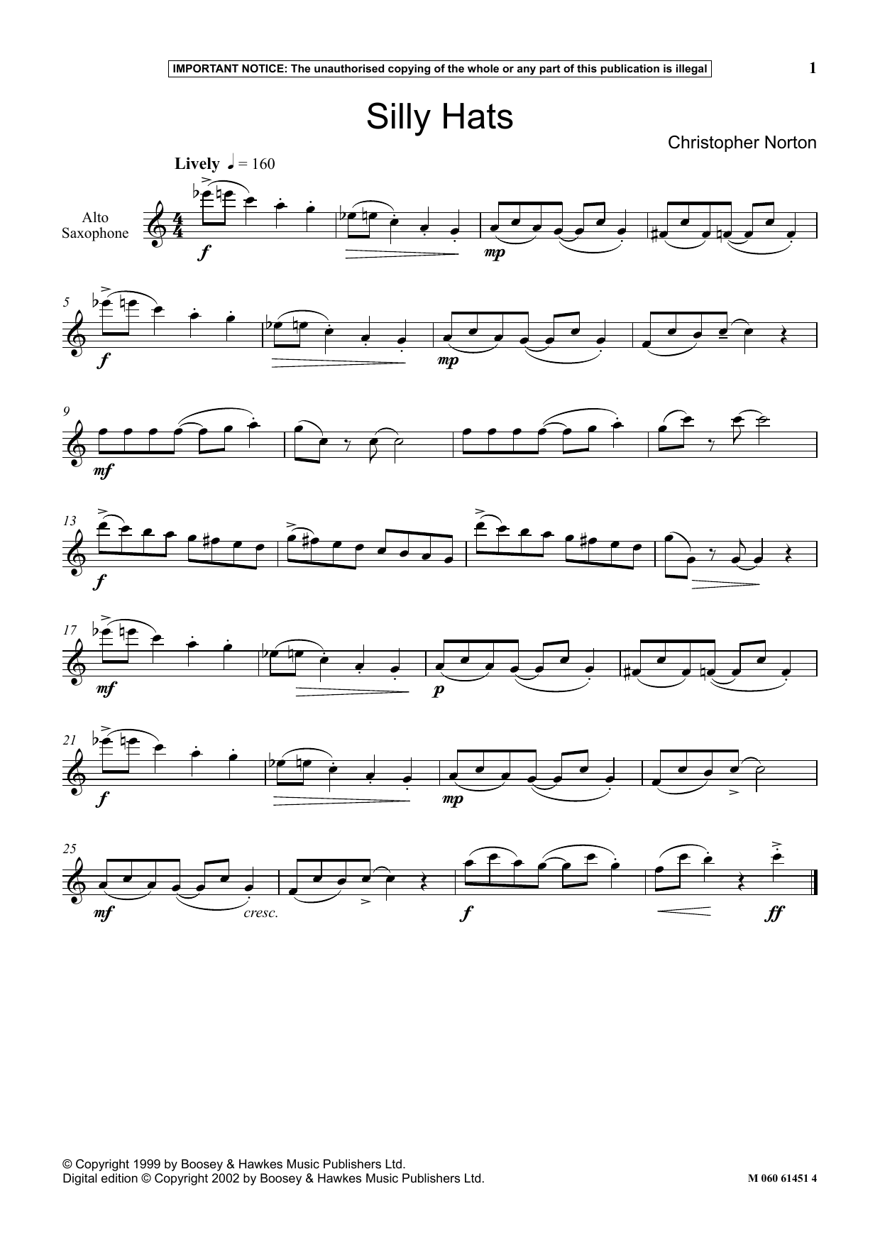 Christopher Norton Silly Hats Sheet Music Notes & Chords for Instrumental Solo - Download or Print PDF