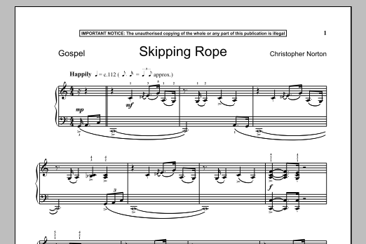 Christopher Norton Skipping Rope Sheet Music Notes & Chords for Piano - Download or Print PDF